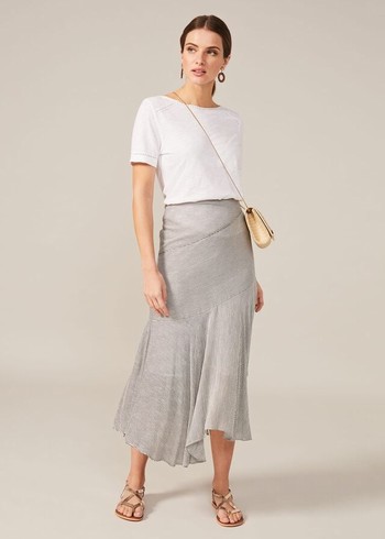 Phase Eight Tilia Stripe Skirts Dark Grey Canada | IKPMUS-682